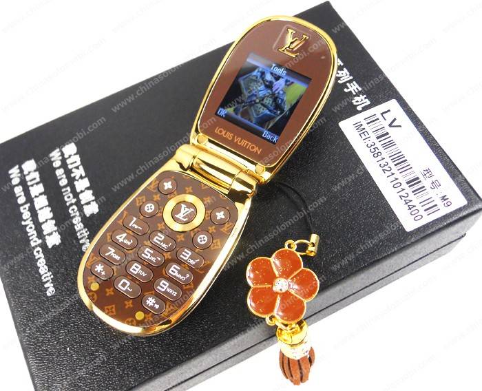 Mini Luxury LV M9 Flip Phone Bag Shape One Sim FM Radio Buletooth MP3 MP4 Elegant Pendants ...