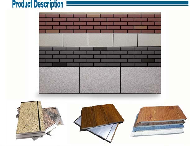 Brick Exterior Wall Panel Pu Foam Insulated Decorative Metal Siding