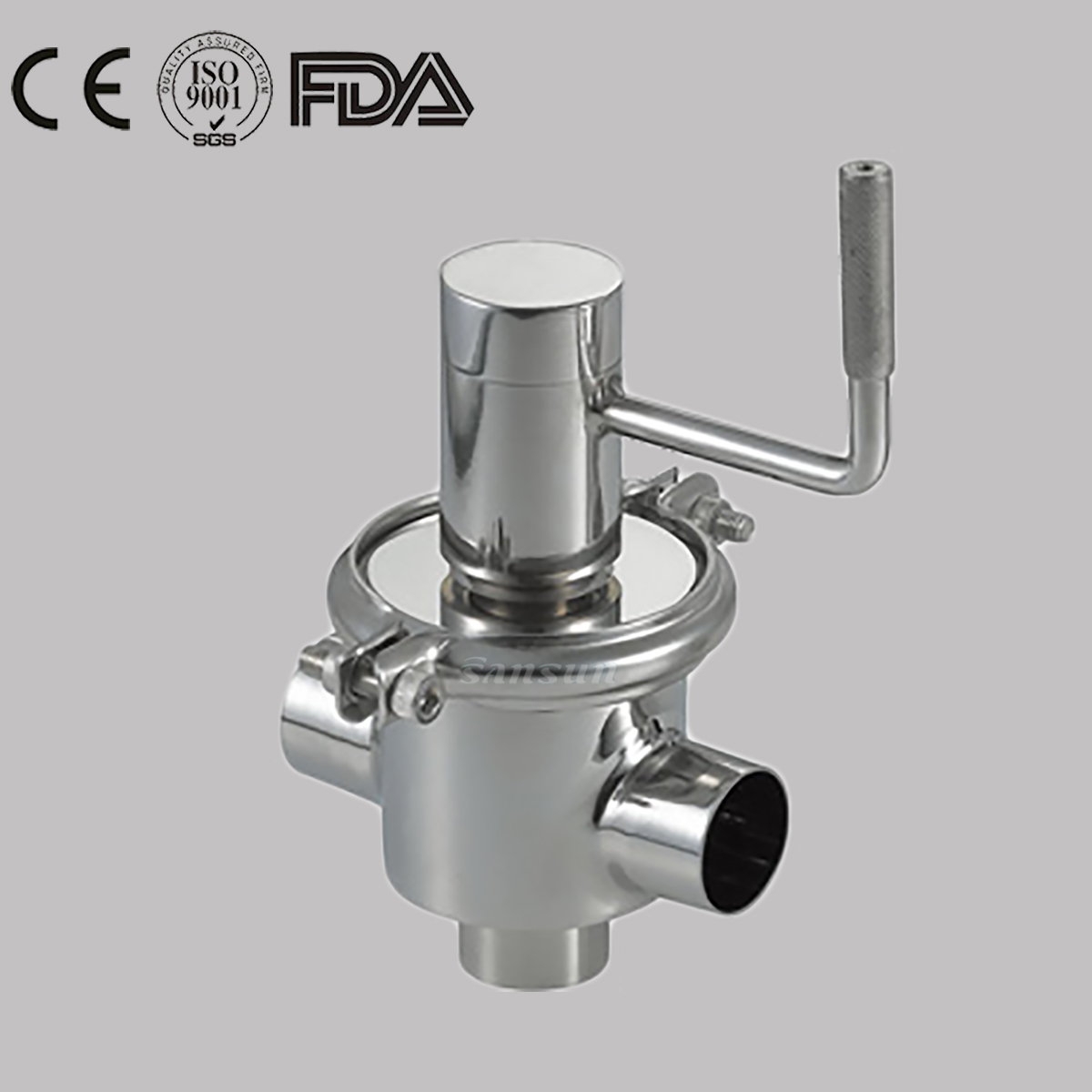 Stainless Steel Hygienic 316L Sanitary Manual Divert Single Seat Valve