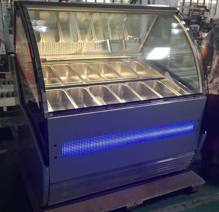 Gelato Display Showcase Freezer Foshan Baisen Refrigeration Equipment