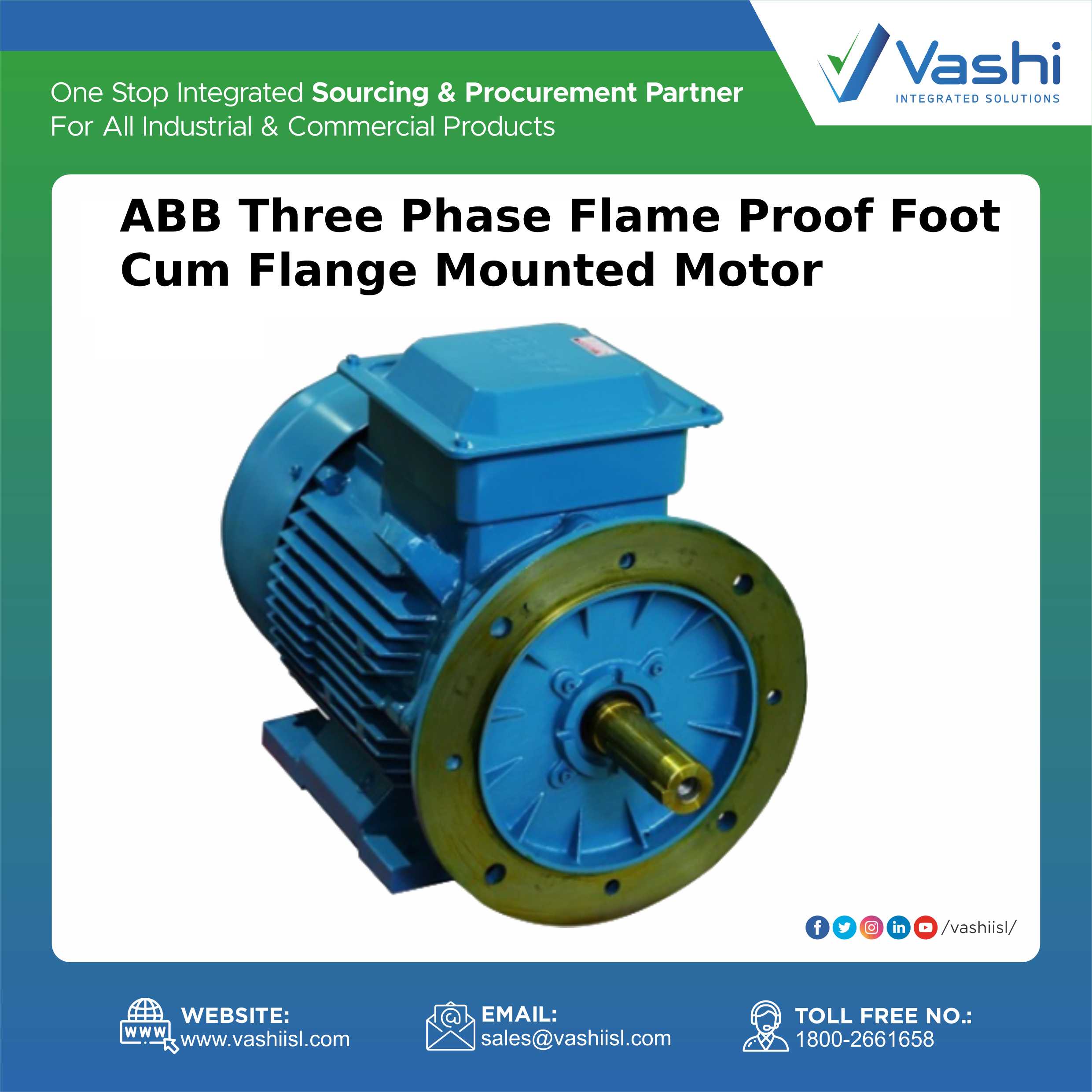 ABB Three Phase Flame Proof Foot Cum Flange Mounted Motor Vashi