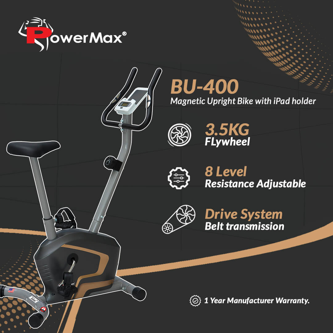 Powermax Fitness Bu Magnetic Exercise Upright Bike With Kg