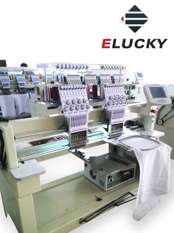 High Speed 2 Heads Embroidery Machine For Sale Shenzhen Elucky