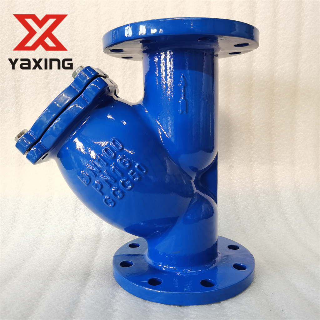 Din F Ductile Iron Double Flange Y Strainer Filter Valve Botou