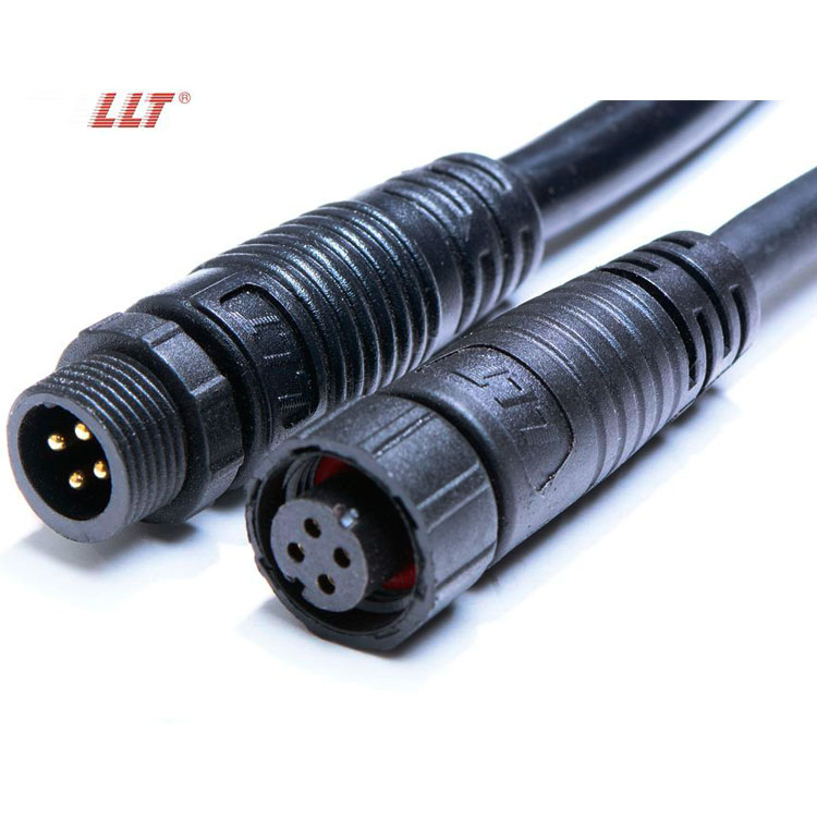 LLT M12 4 Pin Ip65 Ip67 Waterproof Aviation Connector Cable Mini