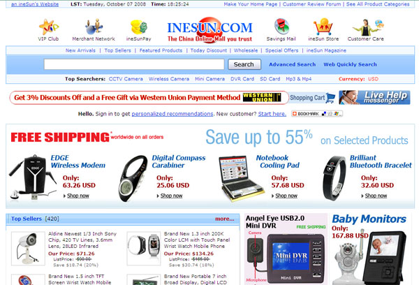 Inesun website sales