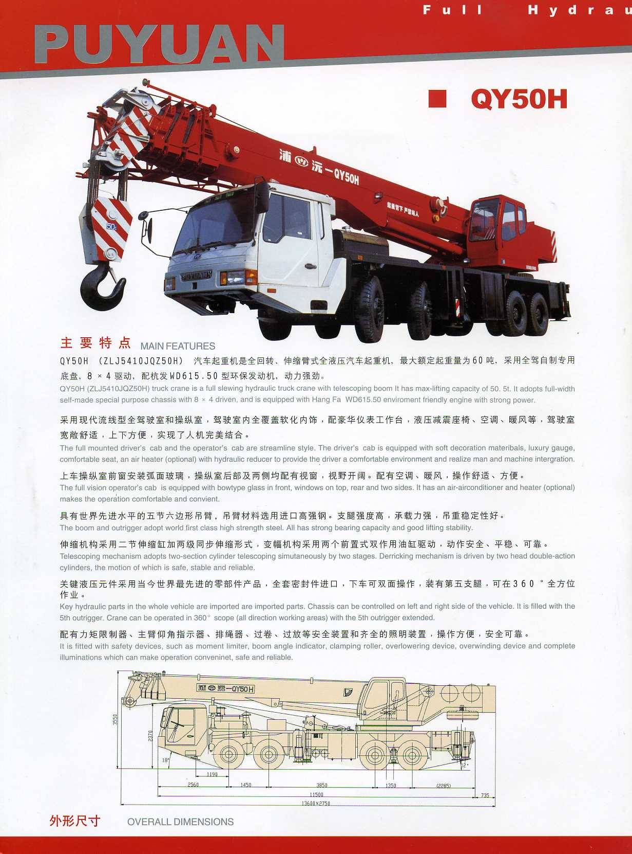 ZOOMLION PUYUAN Hydraulic Truck Crane QY50H Manufacturer, Supplier ...