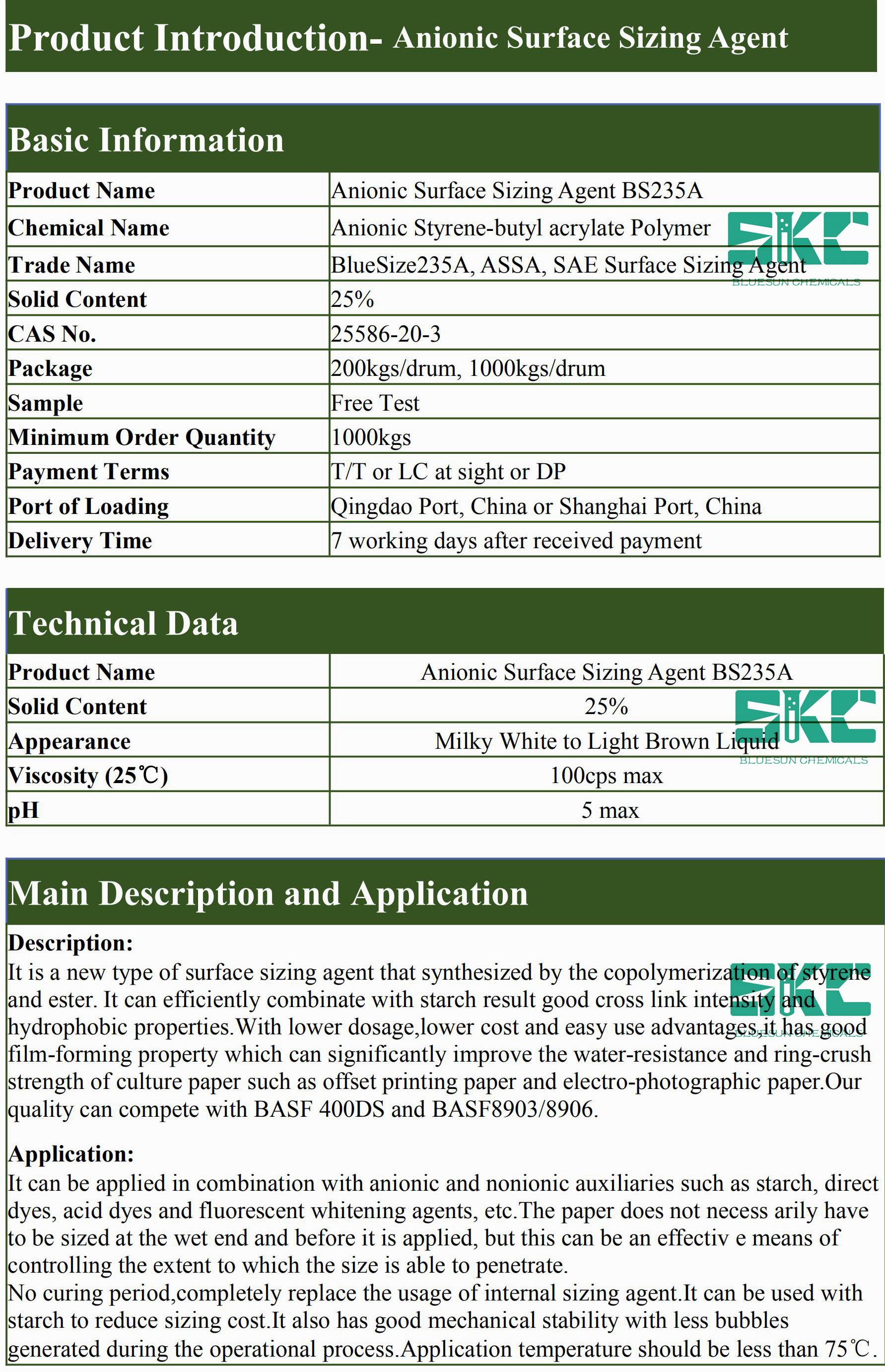 Sizing agent