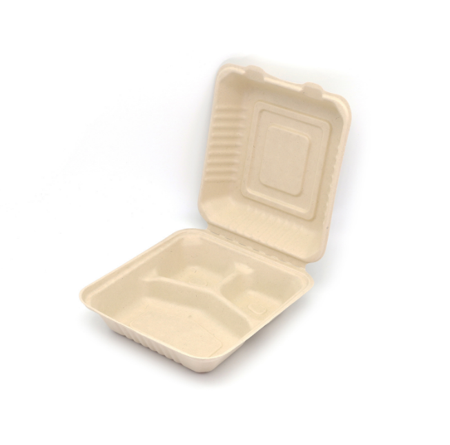 Customized 3-Compartment Bagasse Disposable Take Out To Go Food ...