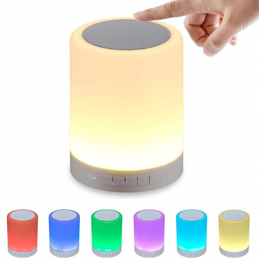 Table Lamp, Portable Bluetooth Speaker with LED Night Light Dimmable