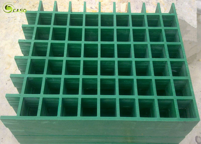 Square Fiberglass Pultrusion Grill Panel High Strength Trench Drain Grating Qingdao Caso