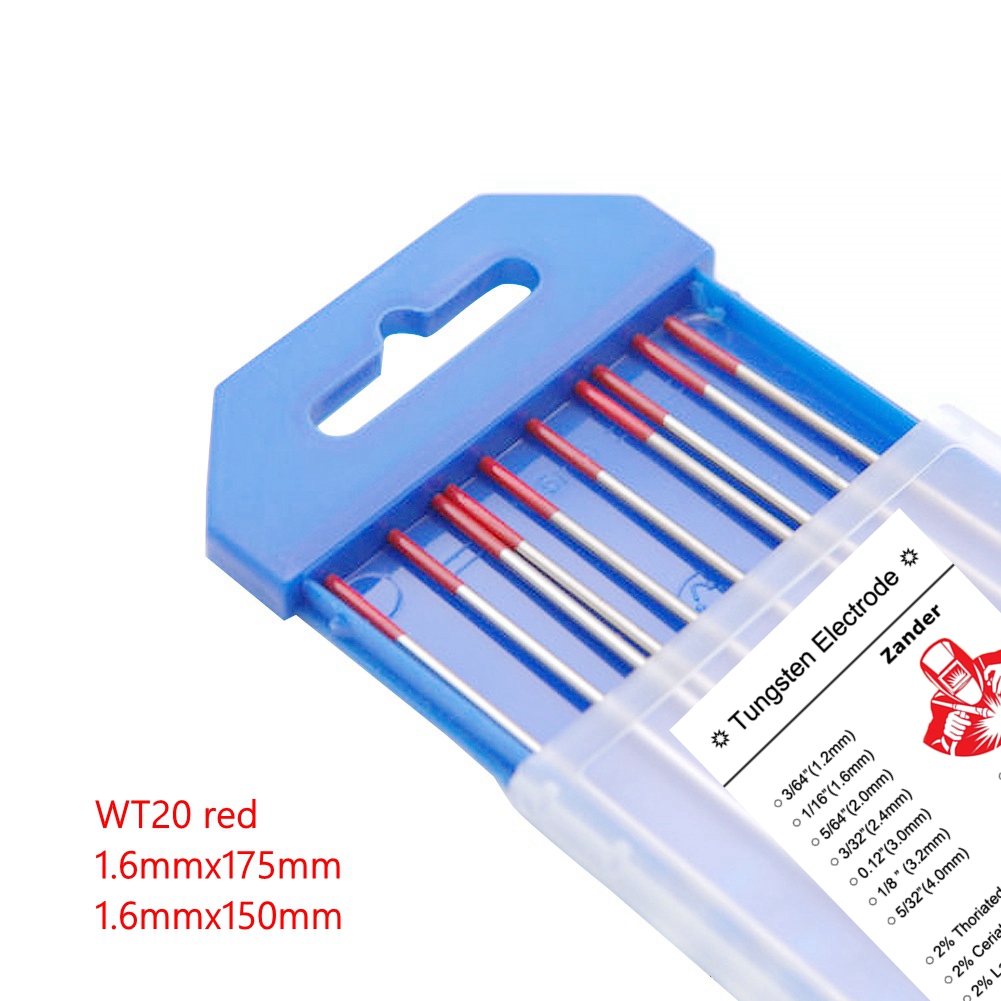 2.4mm x 150mm Red Tungsten 2% Th Thoriated DC Tig Welding Electrode 