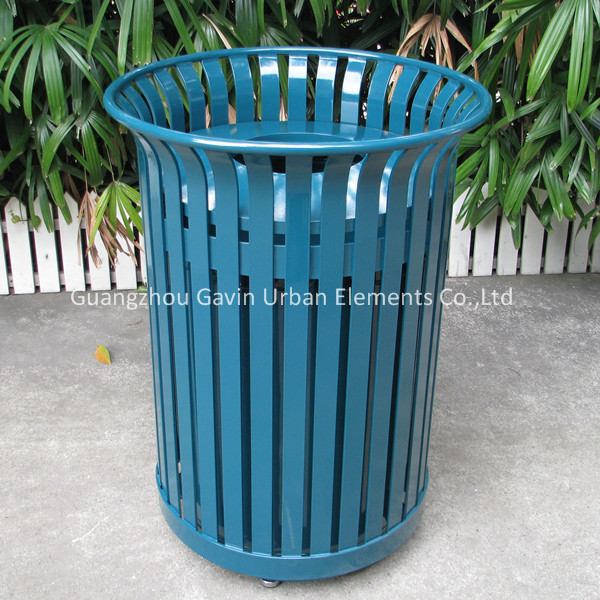 Outdoor Metal Garbage Bin Can, Outdoor Steel Trash Can