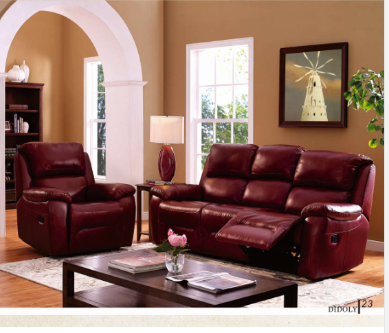 American Style Home Theater Genuine, Theater Style Reclining Sofa