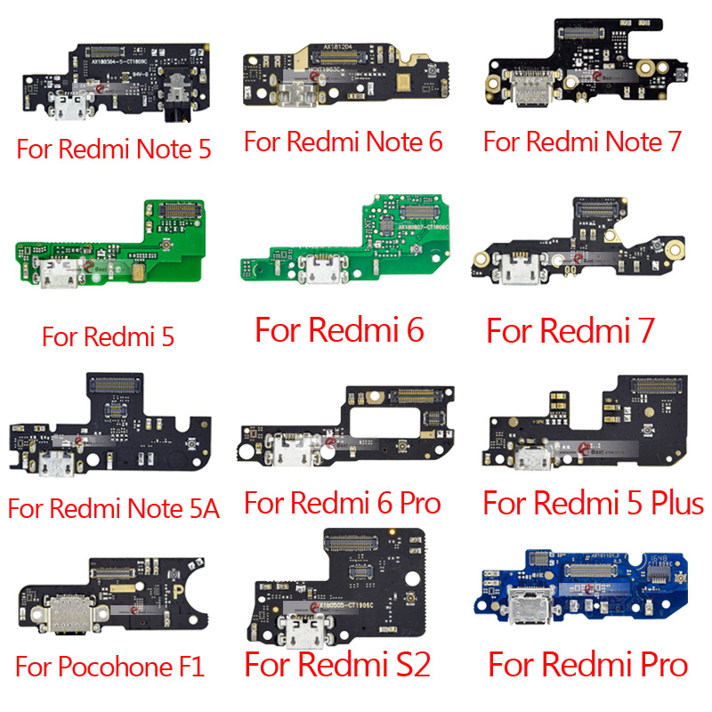 Usb Charging Port Connector Flex Cable With Microphone Mic For Xiaomi Pocophone F1 Redmi Note 7 9675