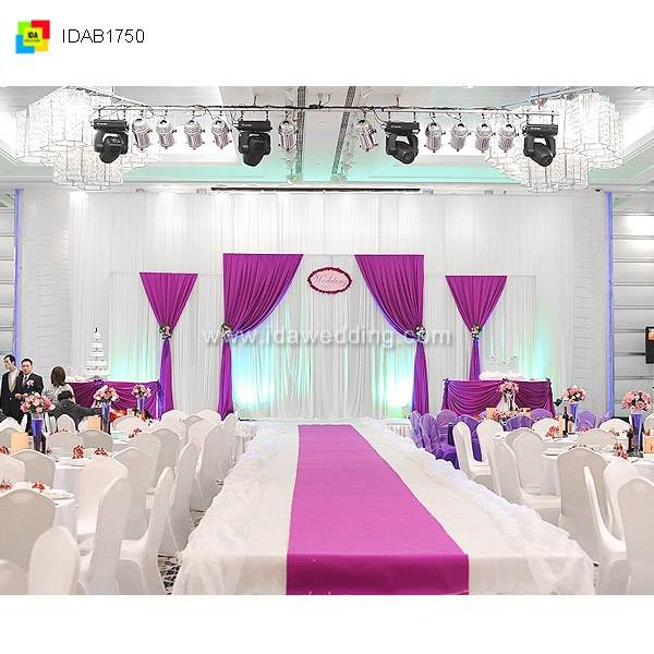 Idab1750 Wholesale Fashionable Purple Ice Silk Stage Backdrop