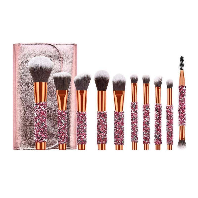 Professional Makeup Brushes 10pcs Diamonds Makeup Brush Set Kit With Cosmetic Private Label And 