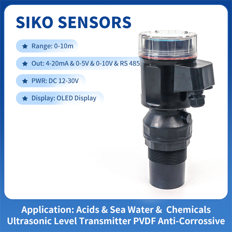 Sewage Pool Level Measuring 4-20mA Output Anti Corrosion Ultrasonic ...