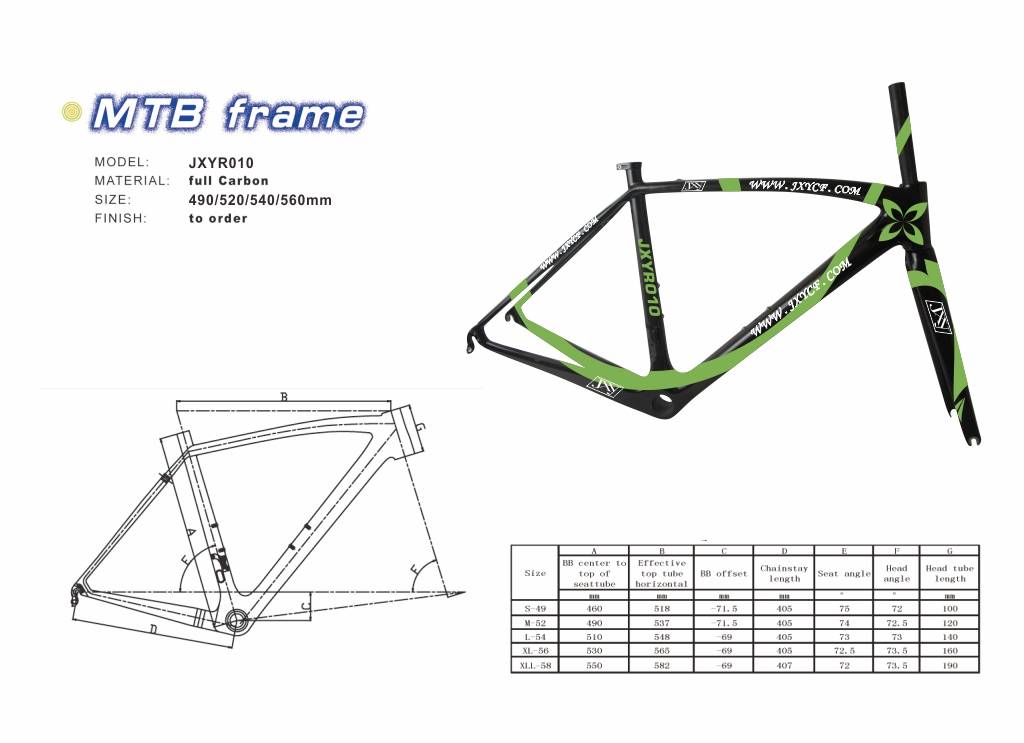 Carbon Fiber Bicycle Frame/Road Bike Frame/Carbon Racing Frame(JXYR010