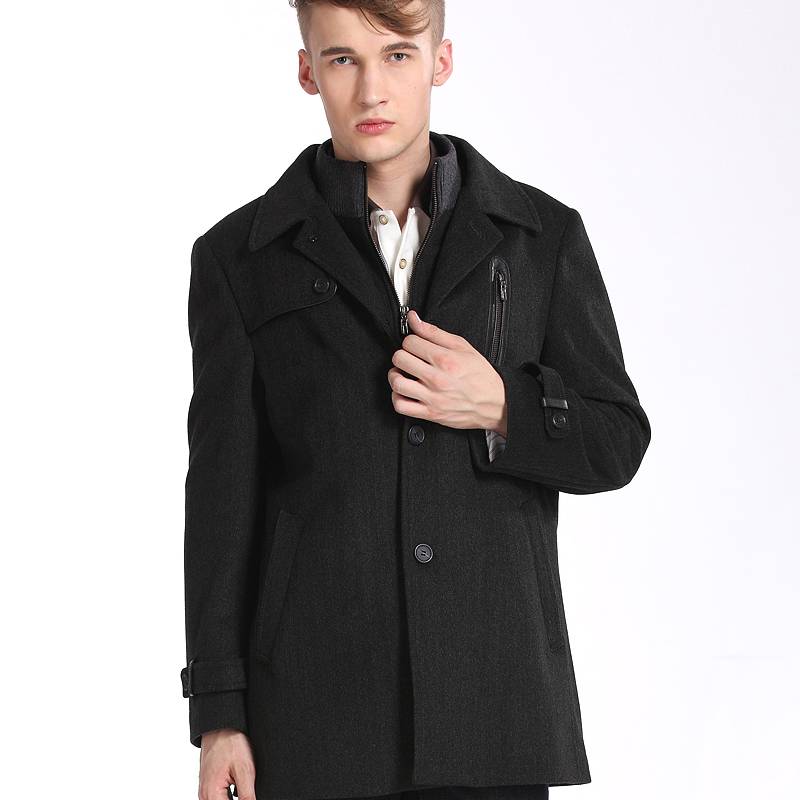 Men's Outwear-Anilutum Brand Spring And Winter New Noble 90%Wool Coat ...
