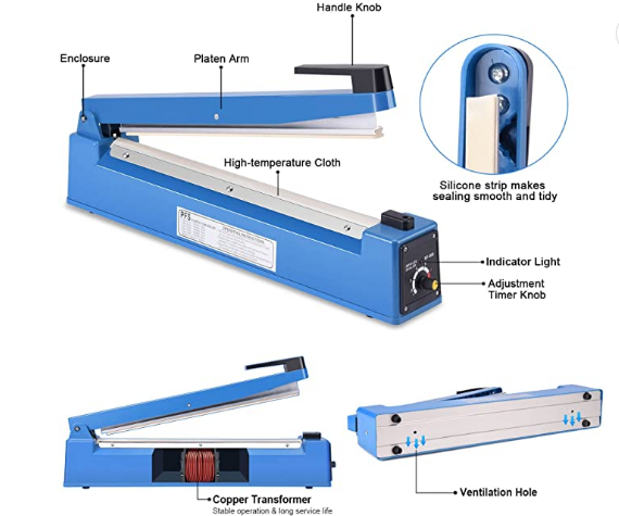 Manual Impulse Sealer Poly Tubing Packaging Machine Pfs Zhejiang