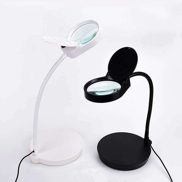 Pdok Magnifier Lamp 5x Magnifying Glass Desk Led Light Foldable Reading Lamp Magnifying