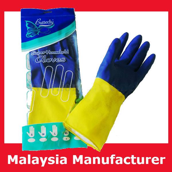 Bi-Color Industrial Rubber Gloves / Industrial Gloves - Longcane