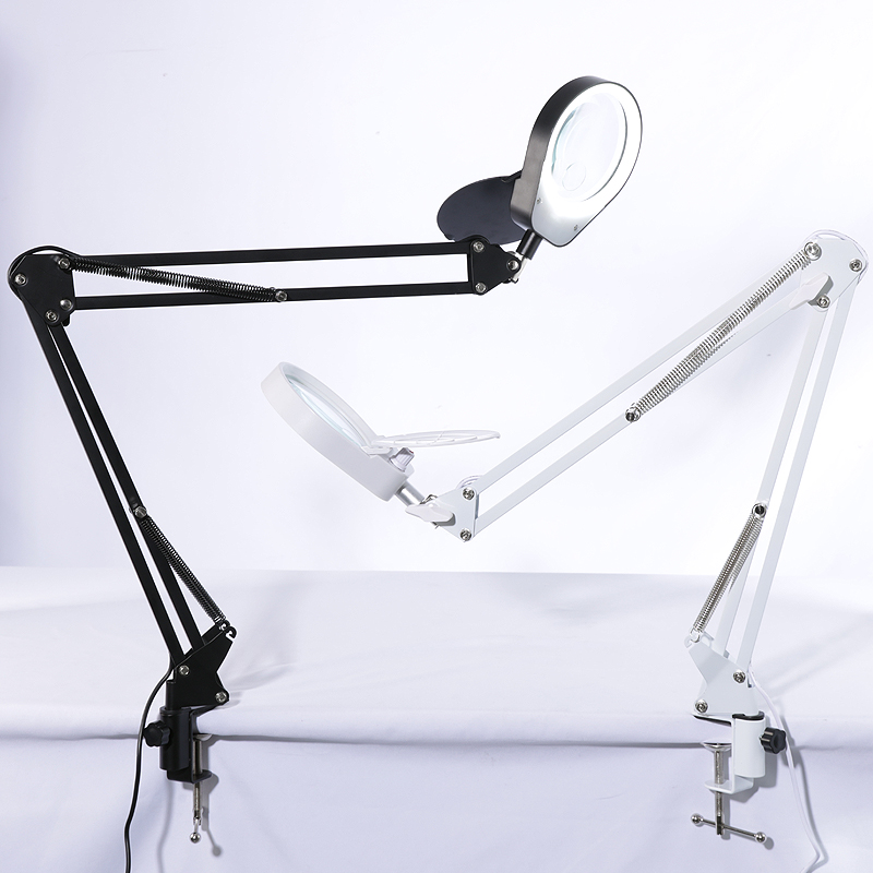 Magnifying Glass With Light And Stand, 5X Real Glass Lens 5Diopter