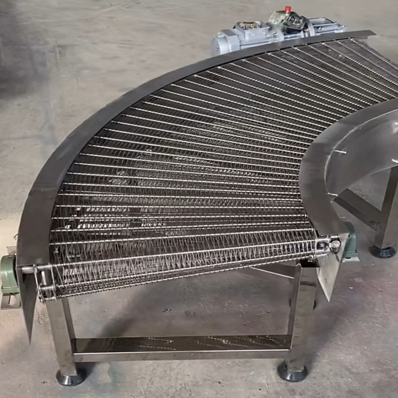 Flexible Wire Mesh Conveyor Belt With 90 Degree Turning For Food ...