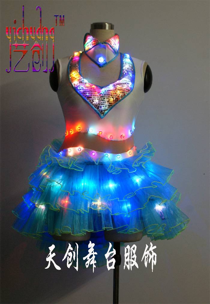 LED Luminous Dress,LED Stage Costume,LED Wedding Dress,Fluorescent ...