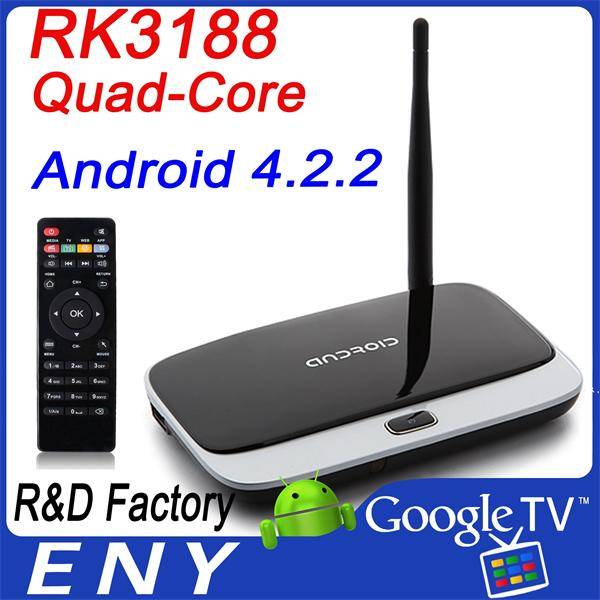 CS918 KR42 RC11 Quad Core Smart TV Box Mini PC RK3188 1.6 GHz 8 GB 2GB MK888 