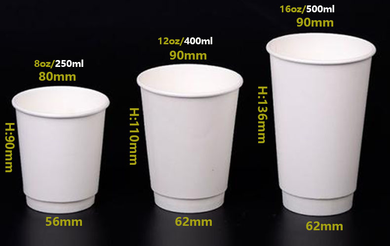 Double Wall Paper Cup With Pla Recovering Hot Beverage 8oz12oz16oz With Ps Lid Guangzhou 3326