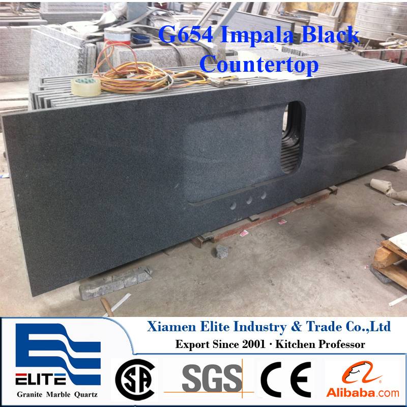 G654 China Impala Black Granite Countertop Xiamen Elite Industry