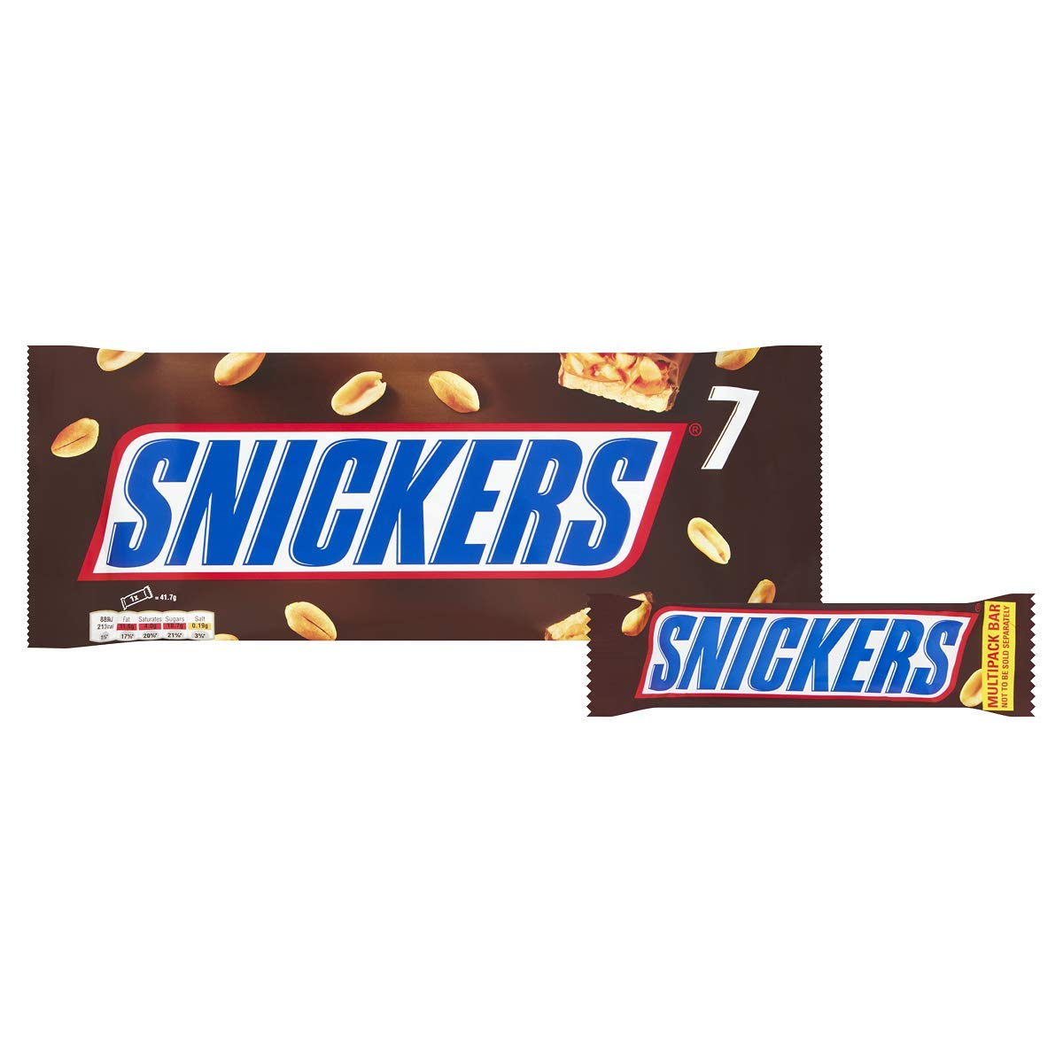 Snickers Chocolate Bar Multipack 7 X 41.7 G - Van De Berg BV