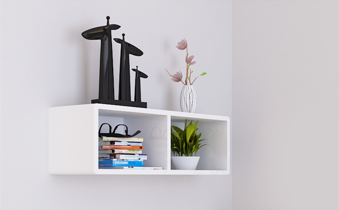Popular White Color Wall Mounted Cube Shelf Cs016 Es Ecplaza Net - Wall Mounted Cube Shelf