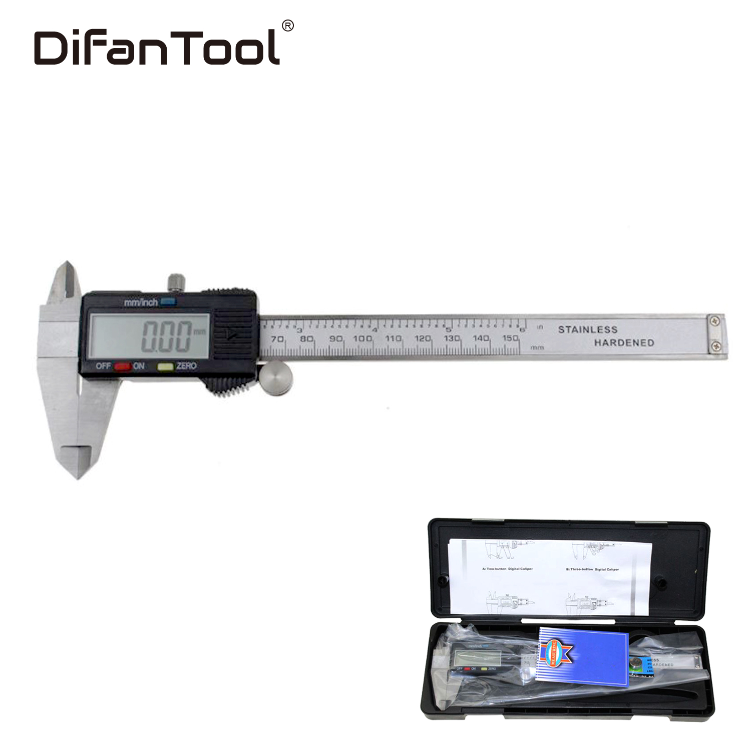 Digital Electronic Gauge Plastic Vernier 150mm 6inch Caliper Micrometer