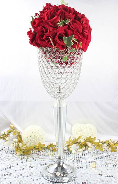 Idatc321 Wholesale Crystal Table Centerpiece Flower Stand With Led