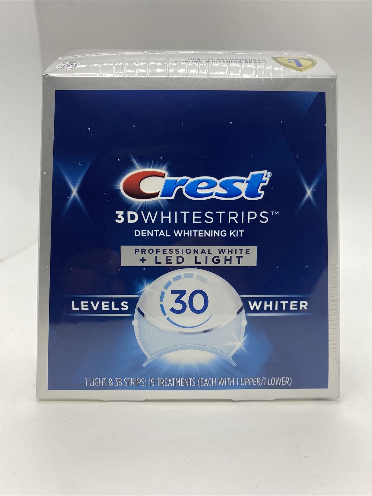 Crest 3d Whitestrips Dental Whitening Kit 30 Levels Whiter + Led Light 