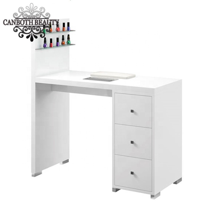 Cheap Manicure Table Set In White Color With Dust Collector For