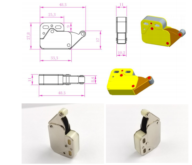 Пружинная защелка mini latch в комплекте с ответной частью