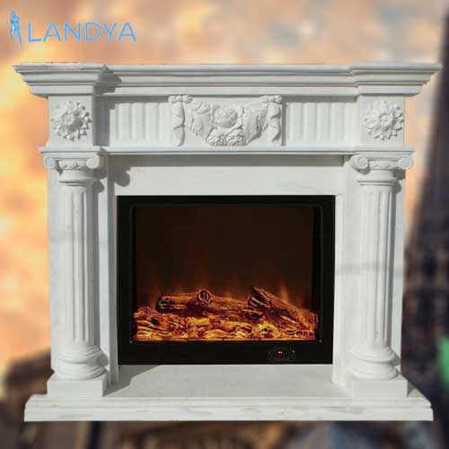 Marble Fireplace Mantels With Fluted Columns Fireplace Side