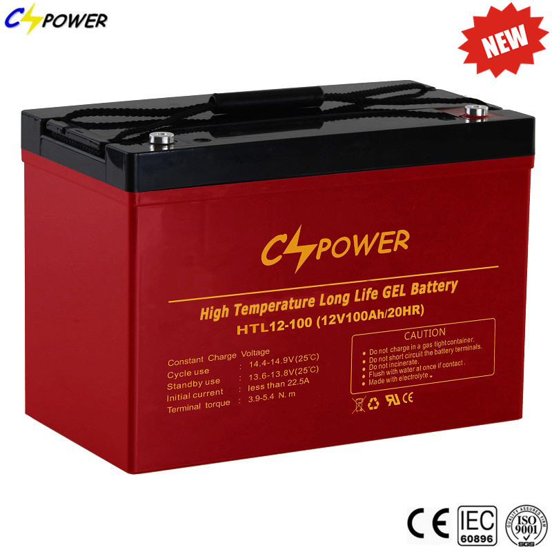 HTL12100 Cspower Gel Solar Battery, Deep Cycle Marine Battery 12V