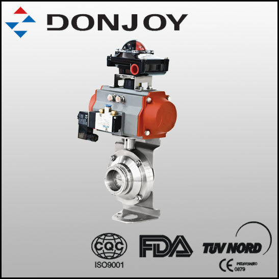 Aluminum Pneumatic Butterfly Type Ball Valve With Intellegent ...