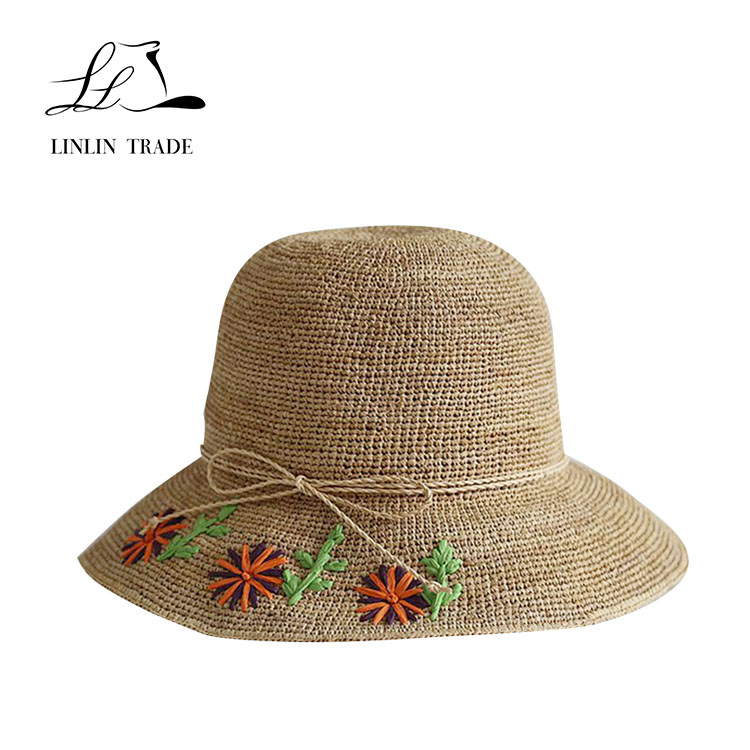 raffia crusher hat