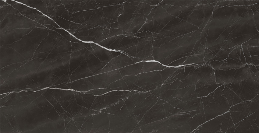 M126P806A dark color marble popular design black polishd matt porcelain