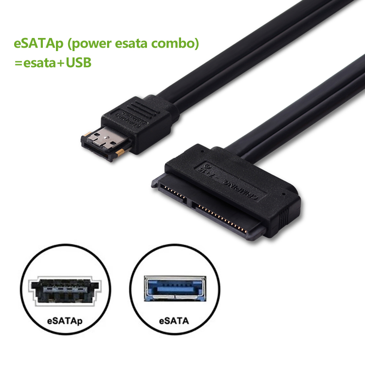 Power eSATA 7 Y4C2 fissi a SATA Cavo DUAL POWER USB 12V 5V Combo a 22 Pin 