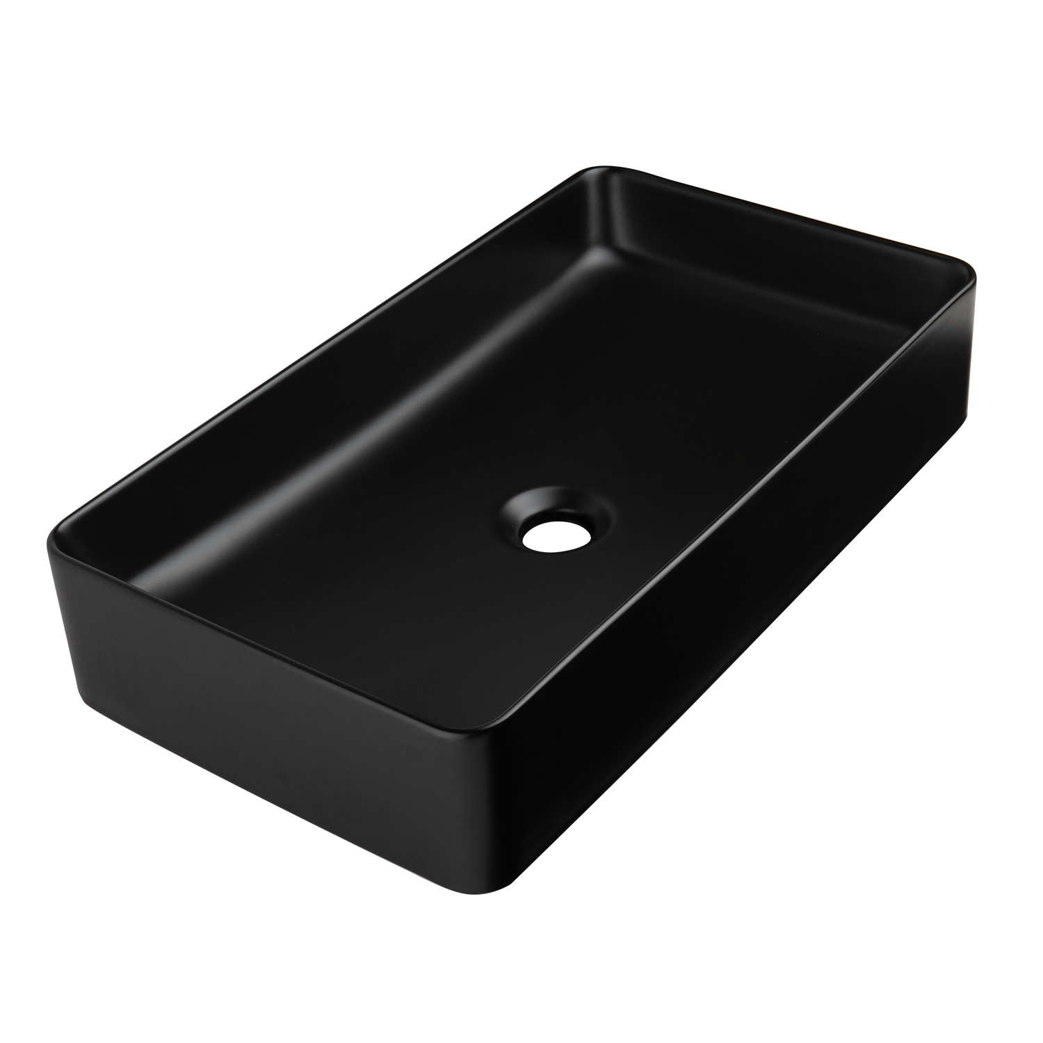 Modern Style Matte Black Color Bathroom Vitreous China Vessel Sink ...