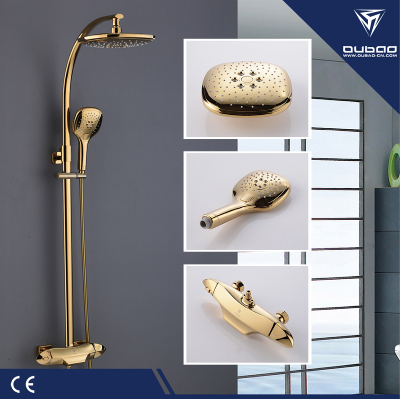 Brass Shower Faucet Set Gold Shower Mixer - Kaiping Oubao Sanitary Ware ...