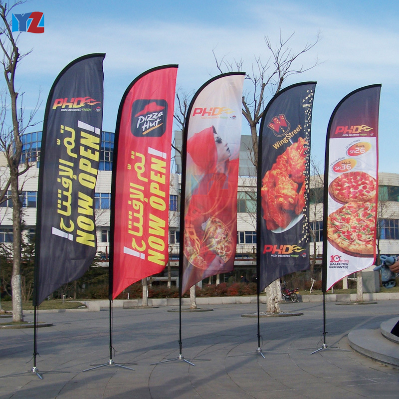 Custom Printing Beach Feather Flag With Pole And Base - Yeezhan Flag Co ...