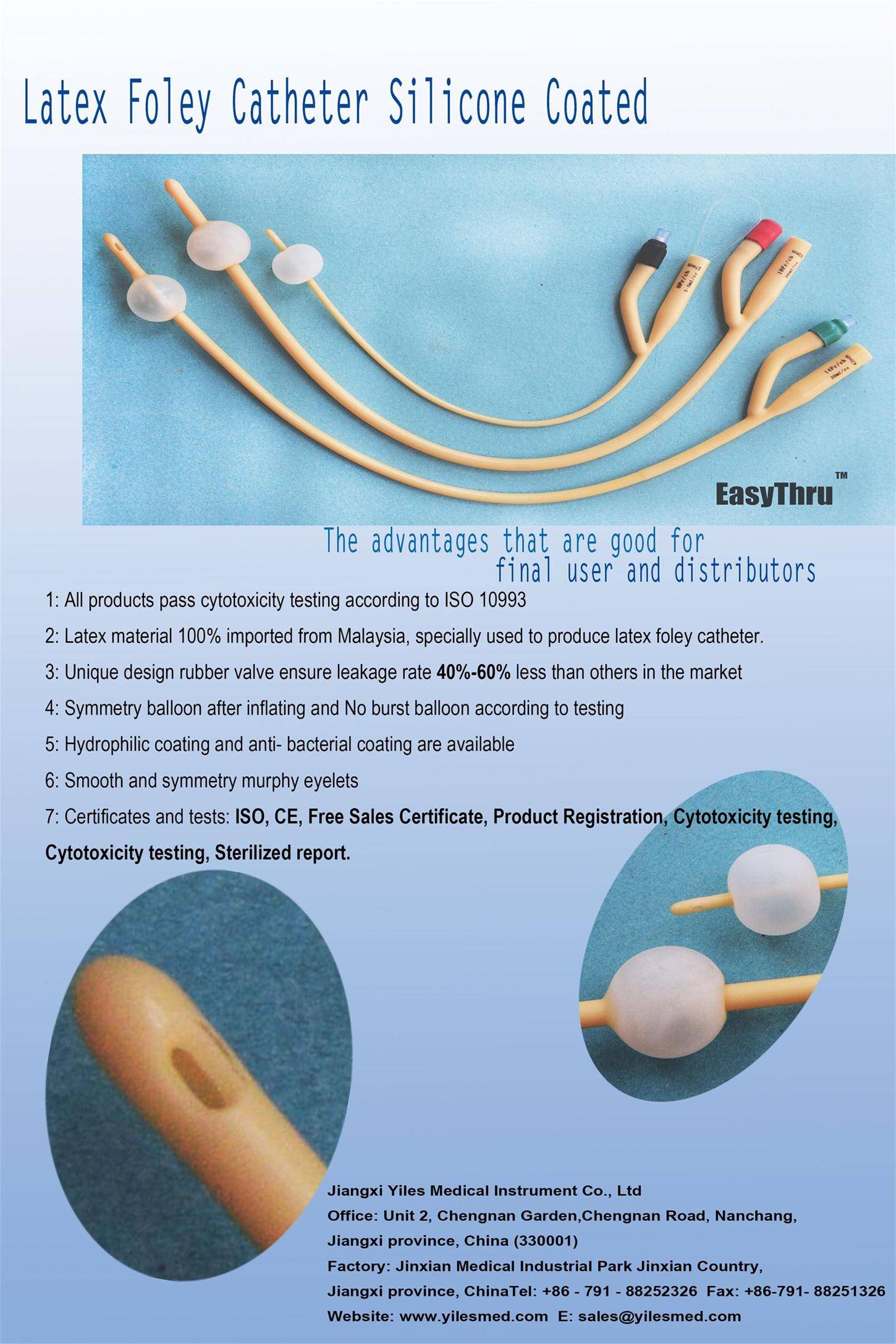 Latex Foley Catheter - Jiangxi Yiles Medical Instrument Co.,Ltd ...